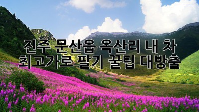 🚗💨 진주 문산읍 옥산리, 내 차 최고가로 팔기! 꿀팁 대방출 🍯